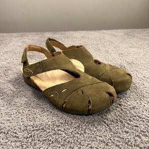 Earth Origins Birdine Sandals Womens 7.5 Green Suede Slingback Fairy‎ Festival